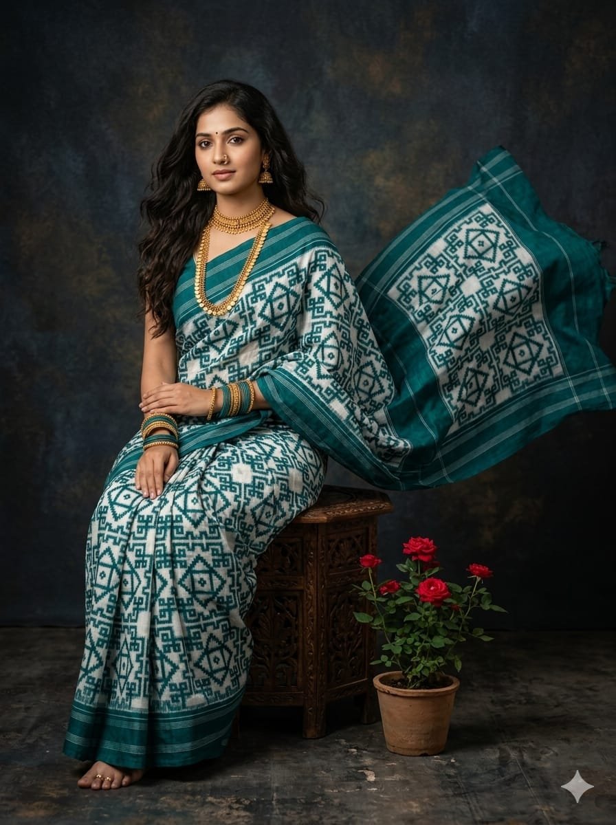 Cotton Saree - PGMRN30-DICSDSBCD-01