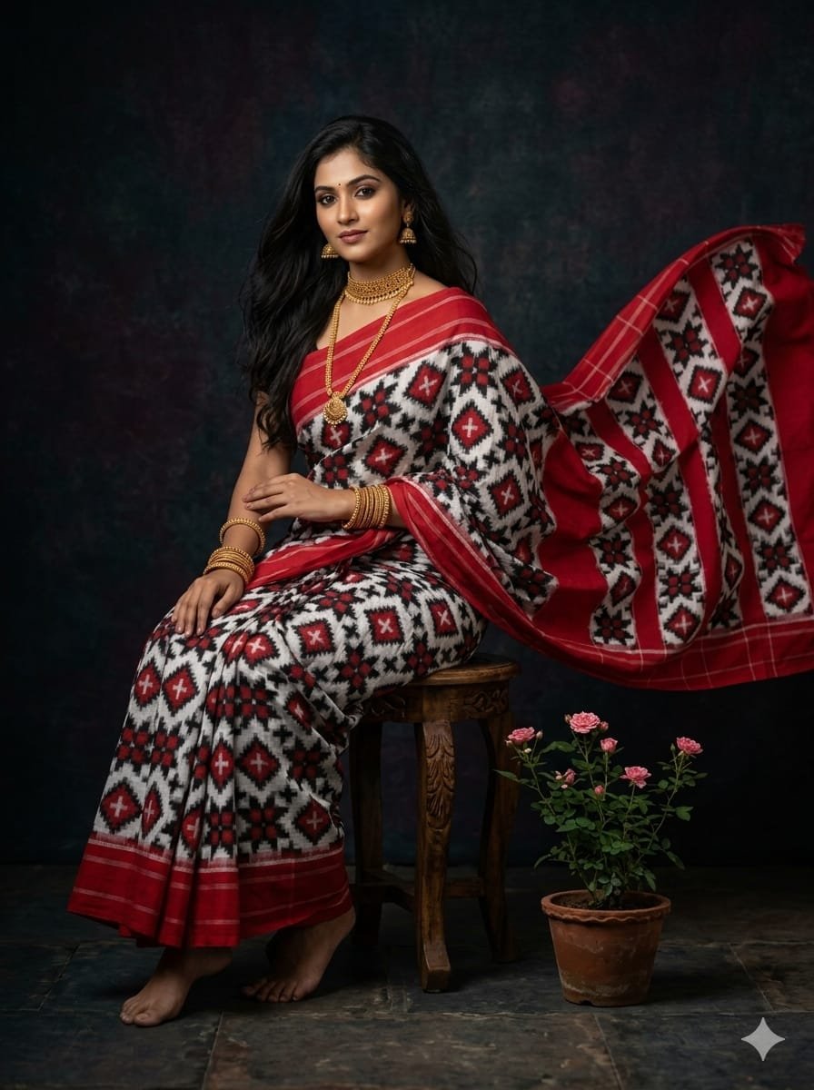 Cotton Saree - PGMRN30-DICSDSBCD-03