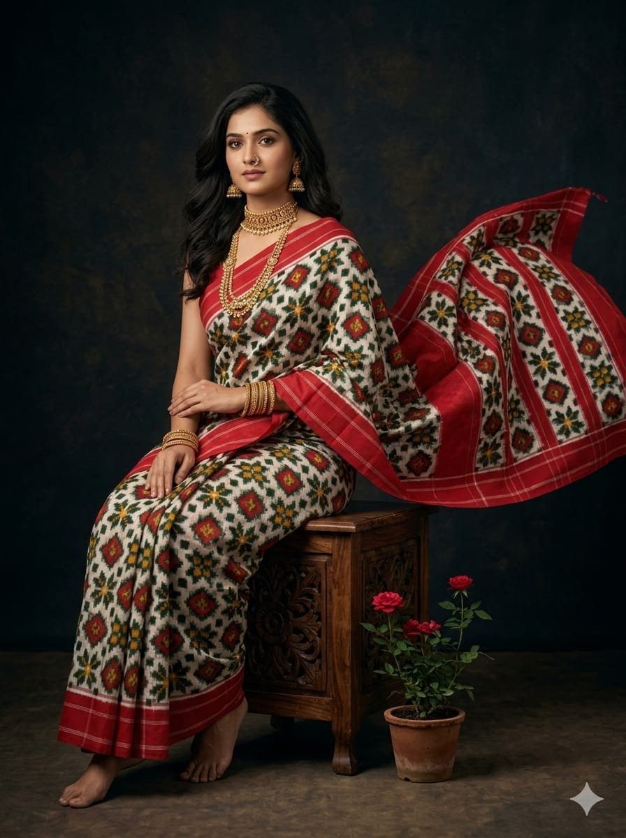 Cotton Saree - PGMRN30-DICSDSBCD-04