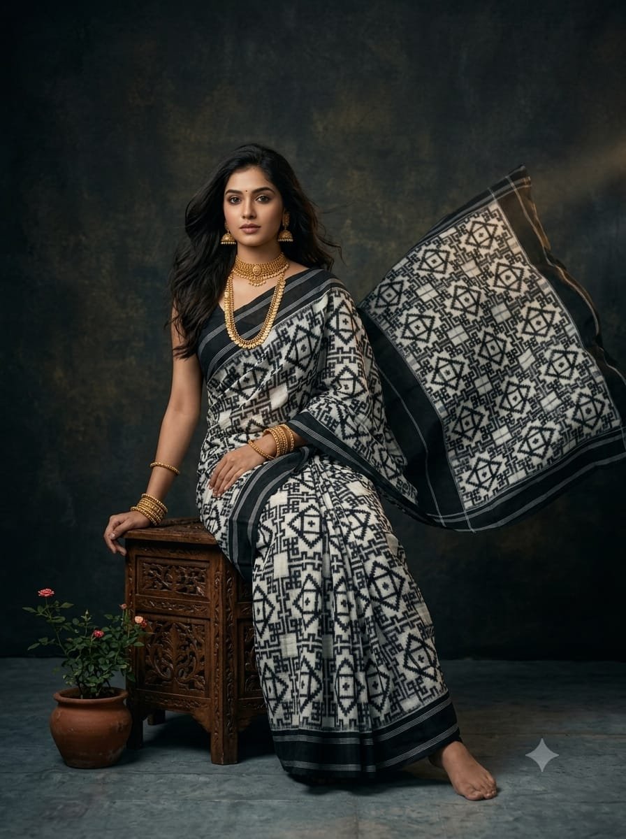 Cotton Saree - PGMRN30-DICSDSBCD-06