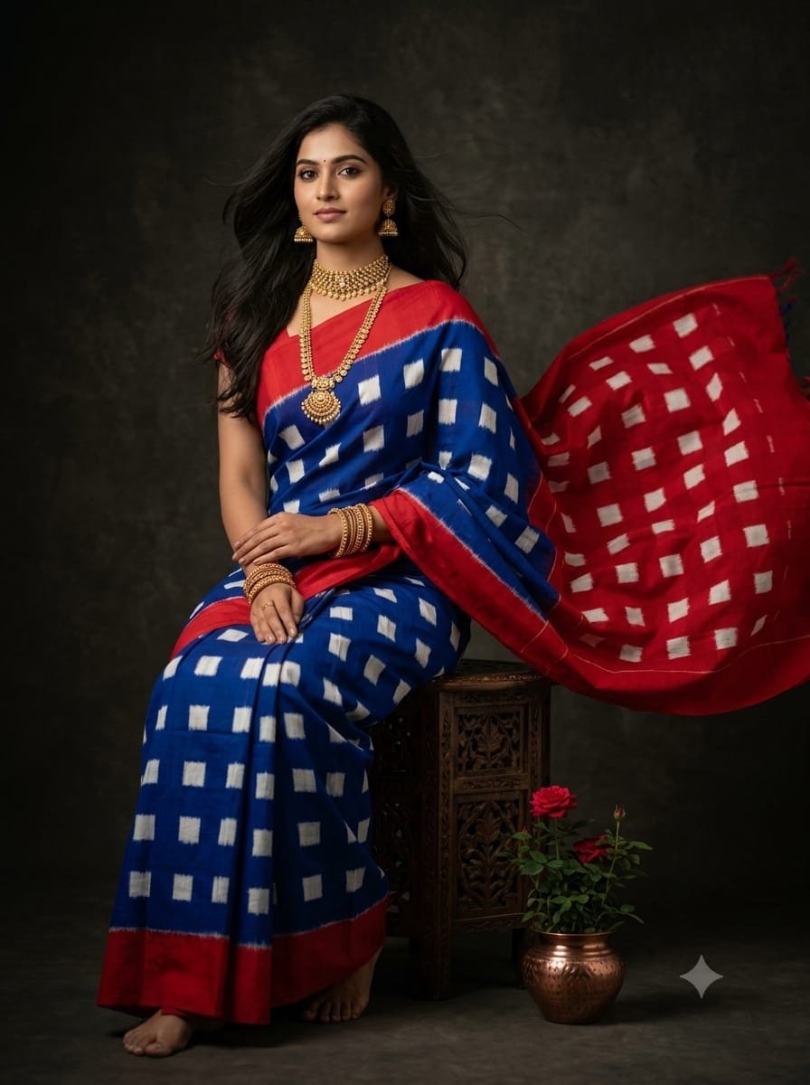 Cotton Saree - PGMRN30-DICSDSBCD-07