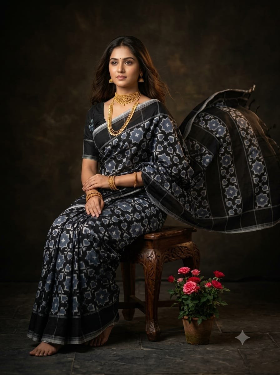Cotton Saree - PGMRN30-DICSDSBCD-08