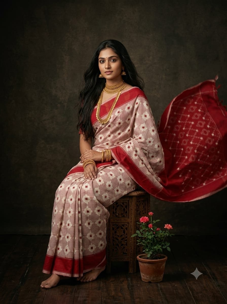 Cotton Saree - PGMRN30-DICSDSBCD-09