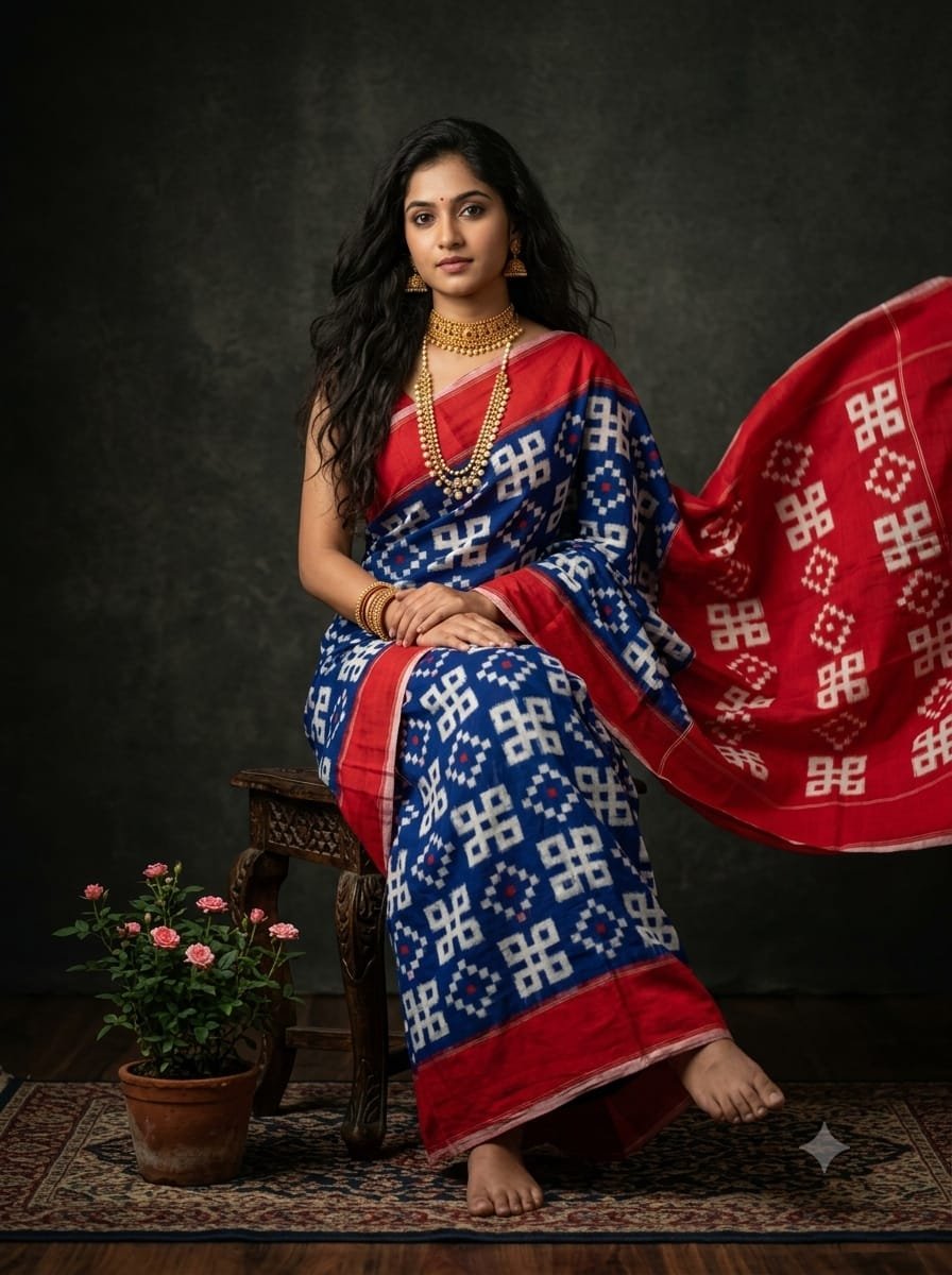 Cotton Saree - PGMRN30-DICSDSBCD-10