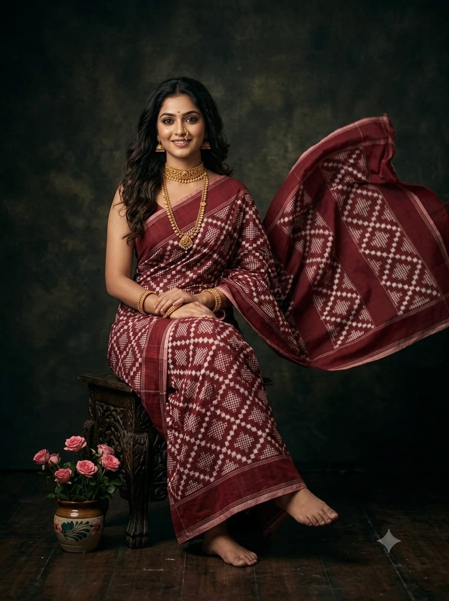 Cotton Saree - PGMRN30-DICSDSBCD-11