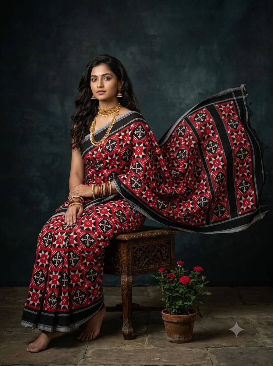 Cotton Saree - PGMRN30-DICSDSBCD-13