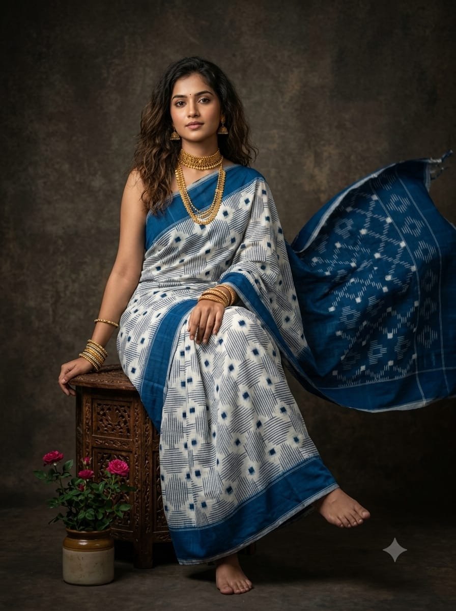 Cotton Saree - PGMRN30-DICSDSBCD-14