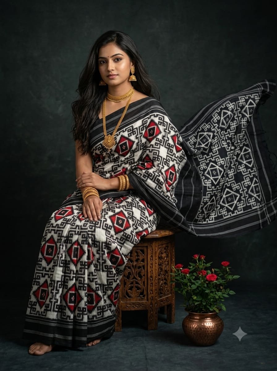 Cotton Saree - PGMRN30-DICSDSBCD-15