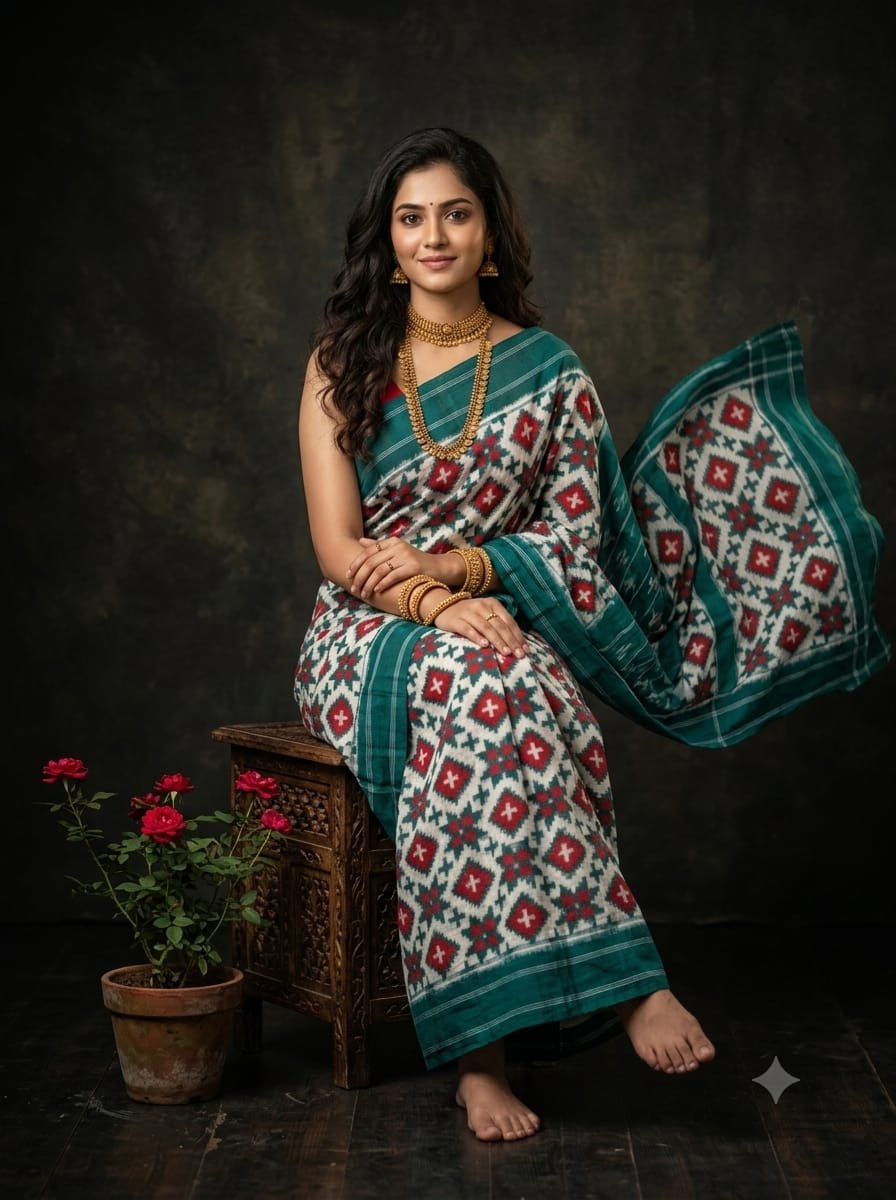 Cotton Saree - PGMRN30-DICSDSBCD-17