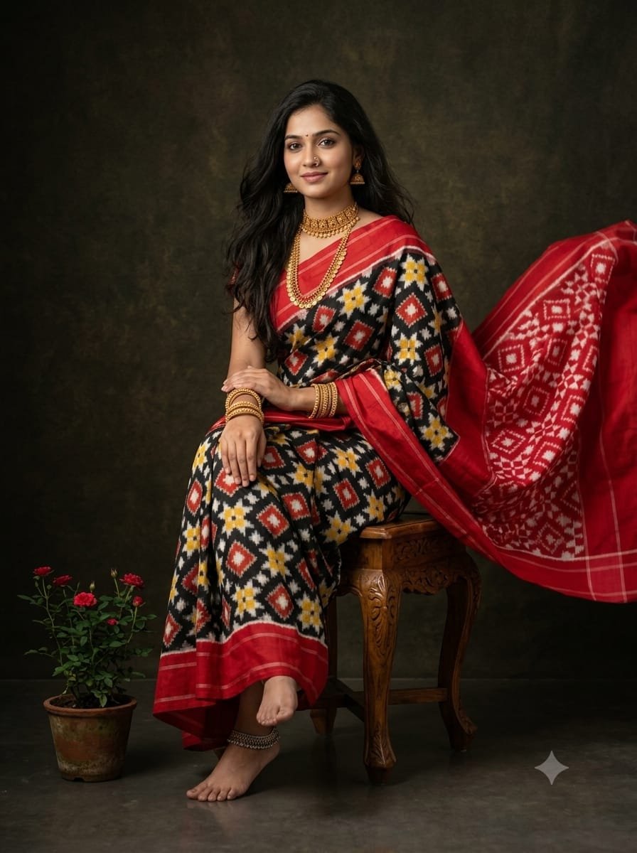 Cotton Saree - PGMRN30-DICSDSBCD-20