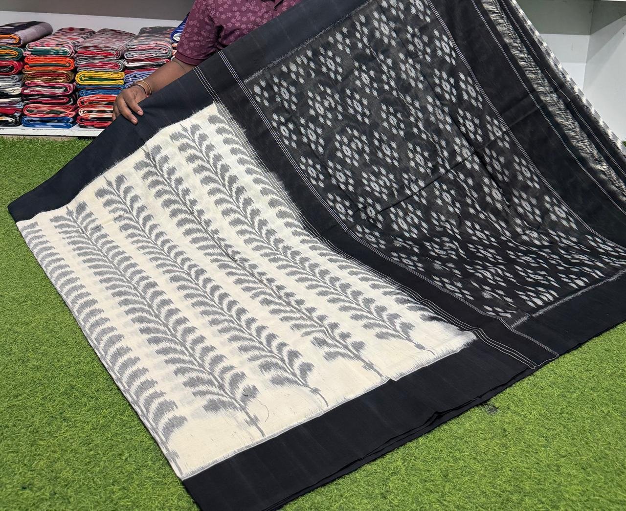 Cotton Saree - PSRGN03-ICTSDZDCD-01