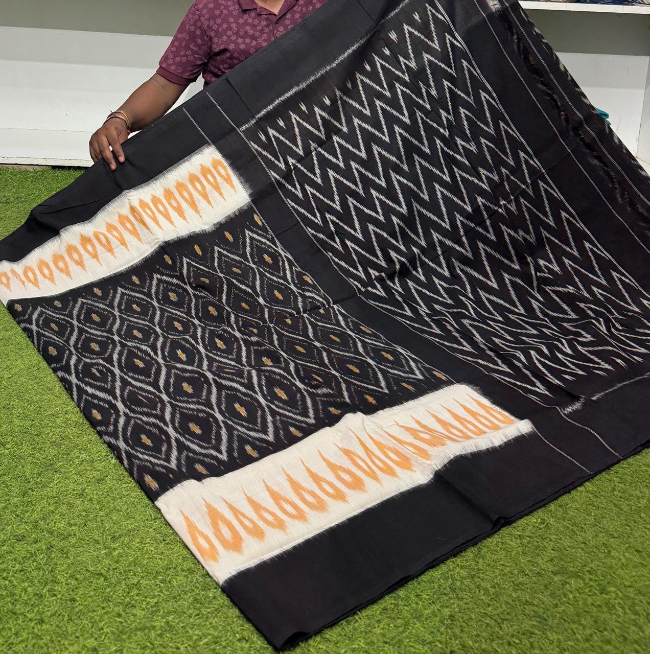 Cotton Saree - PSRGN03-ICTSDZDCD-10