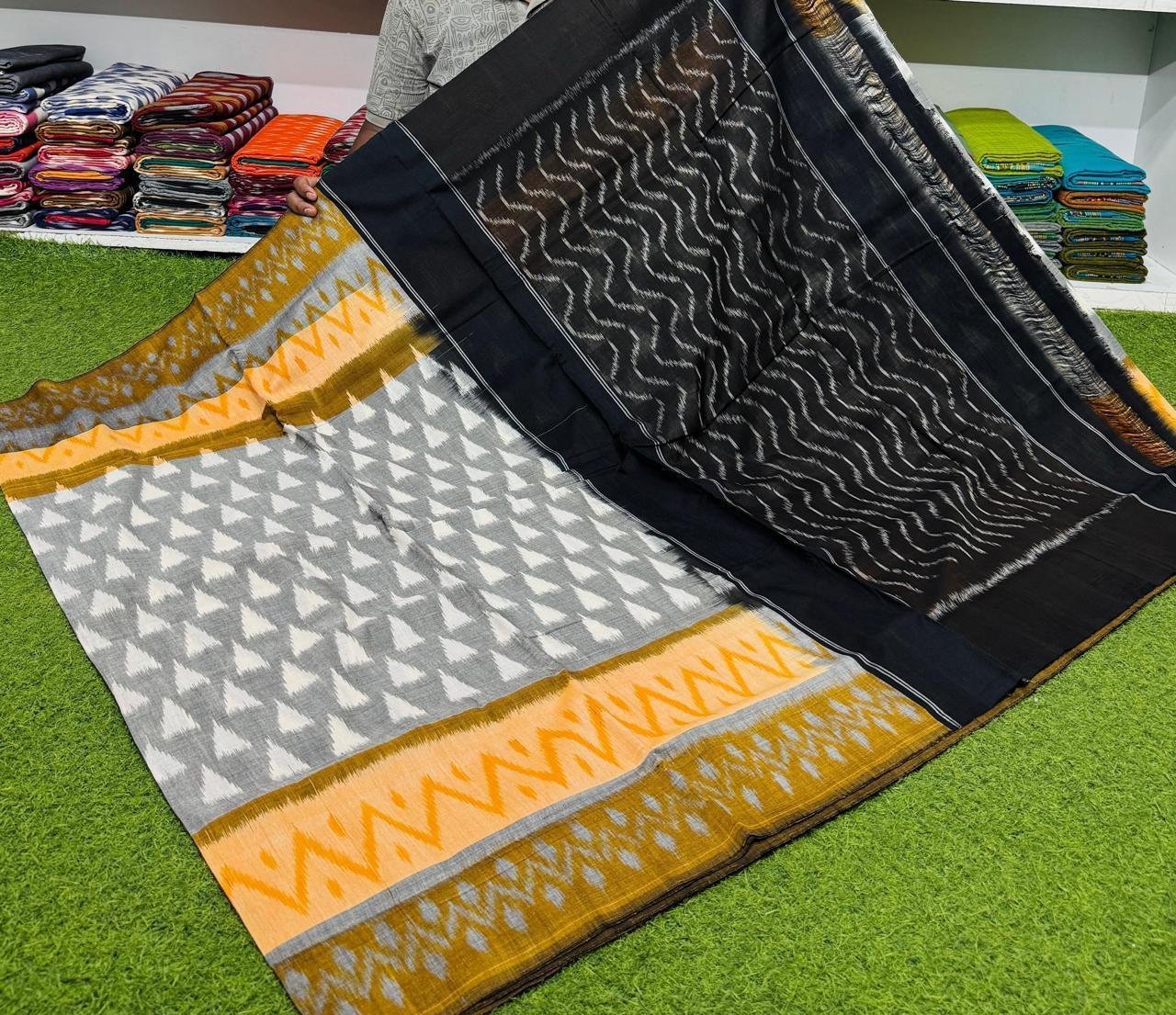 Cotton Saree - PSRGN03-ICTSDZDCD-14