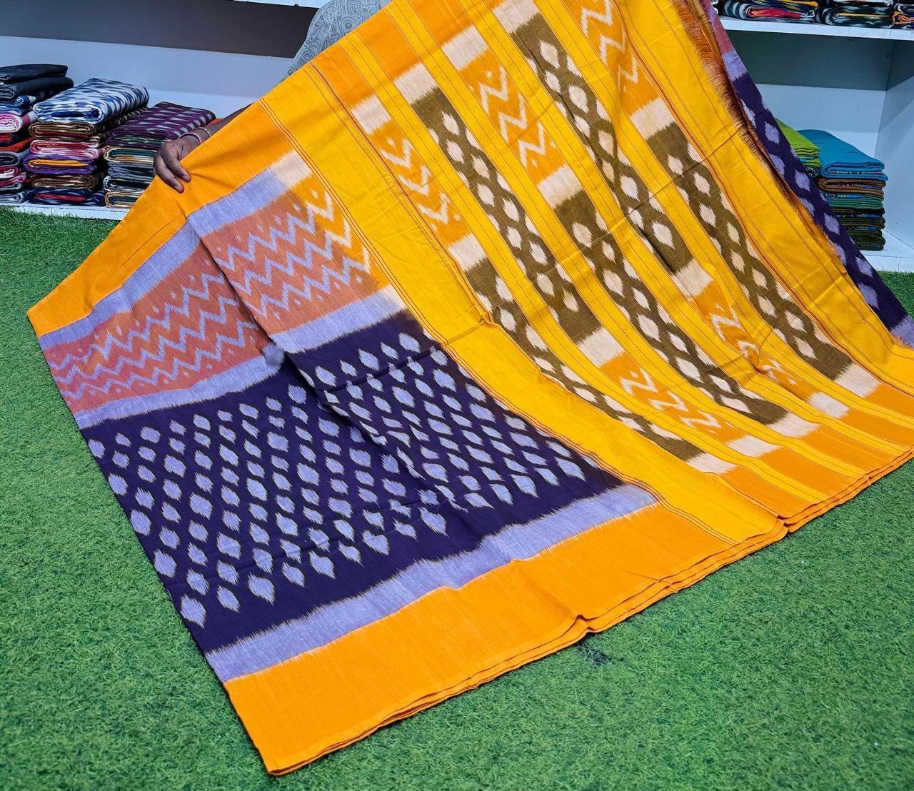 Cotton Saree - PSRGN03-ICTSDZDCD-15