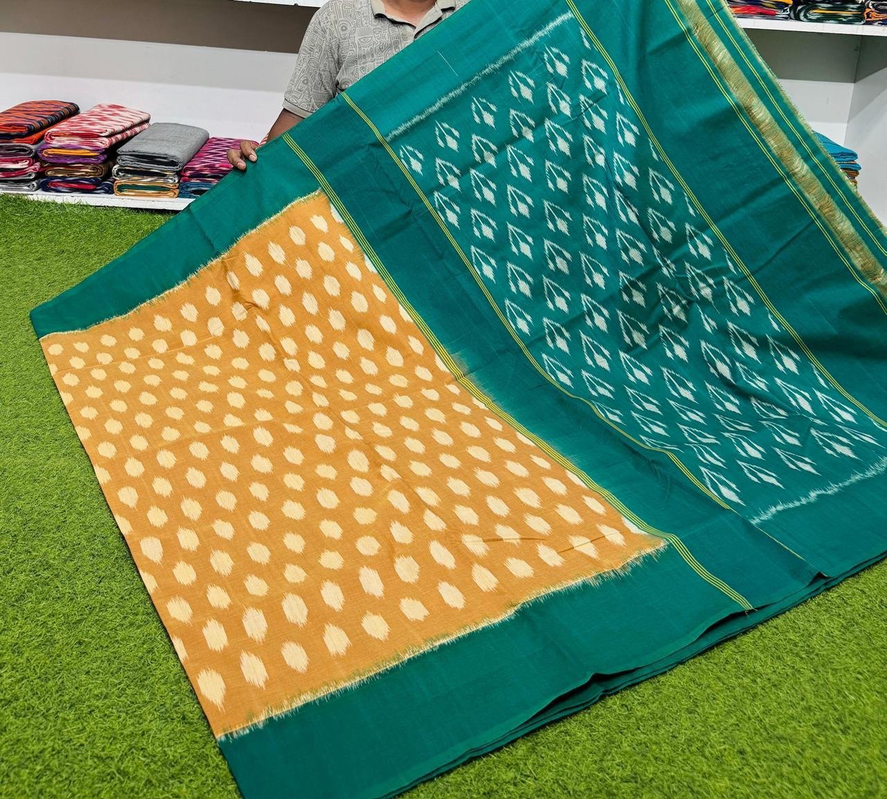 Cotton Saree - PSRGN03-ICTSDZDCD-17