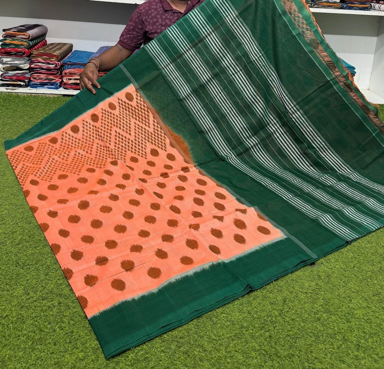 Cotton Saree - PSRGN24-ICTSDZDCD-06