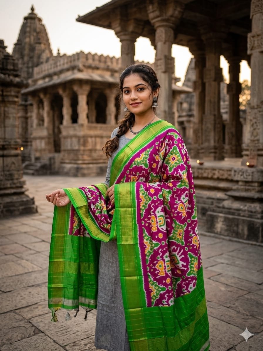 Ikat Dupatta - PGMRY26-ISDPDEZCD-01