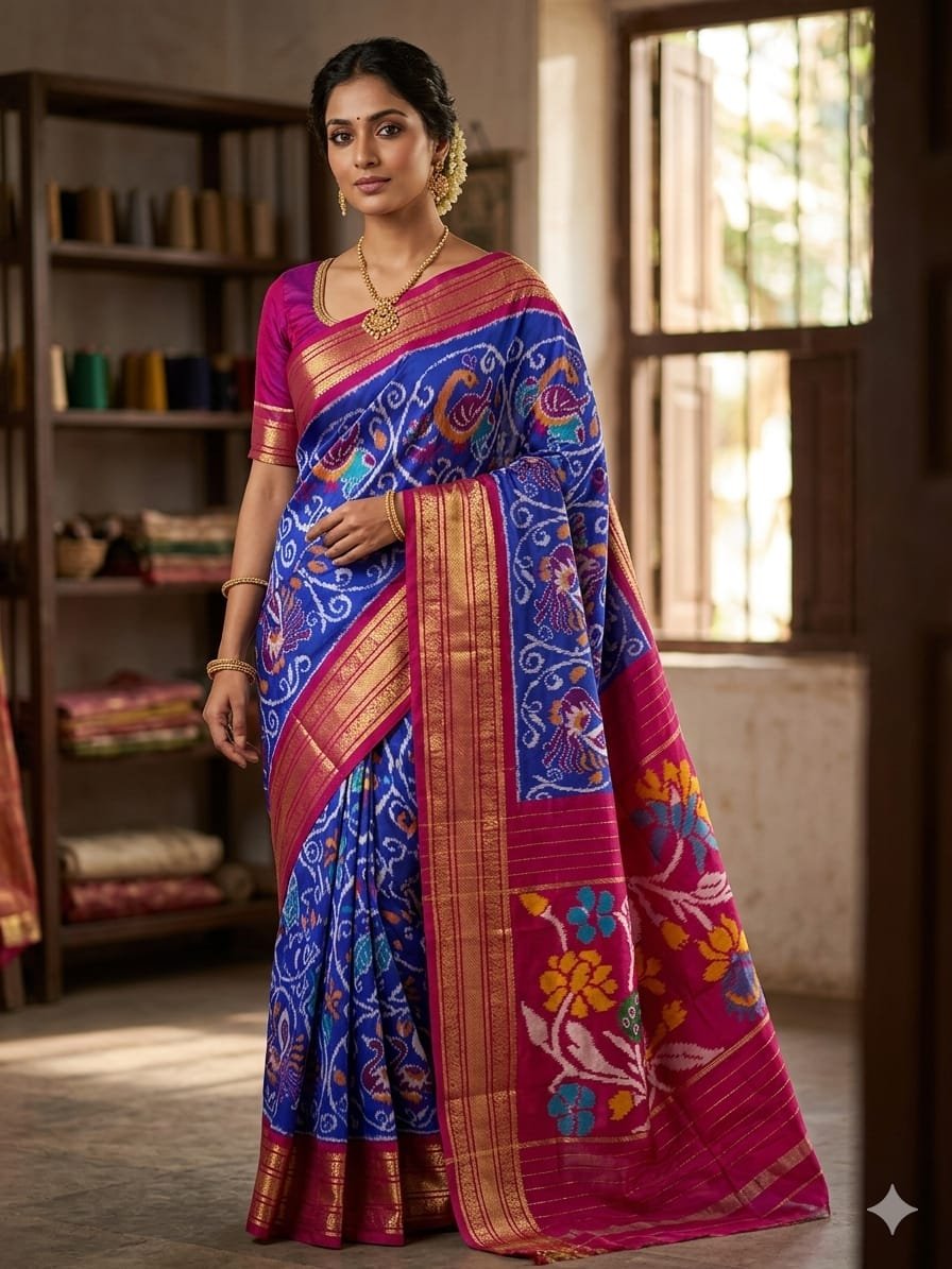 Kanchi Border Ikat - PDLSY21-KBIPIZSCD-01