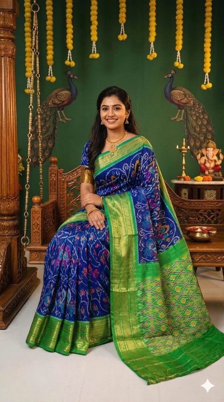 Kanchi Border Ikat - PDLSY21-KBIPIZSCD-09