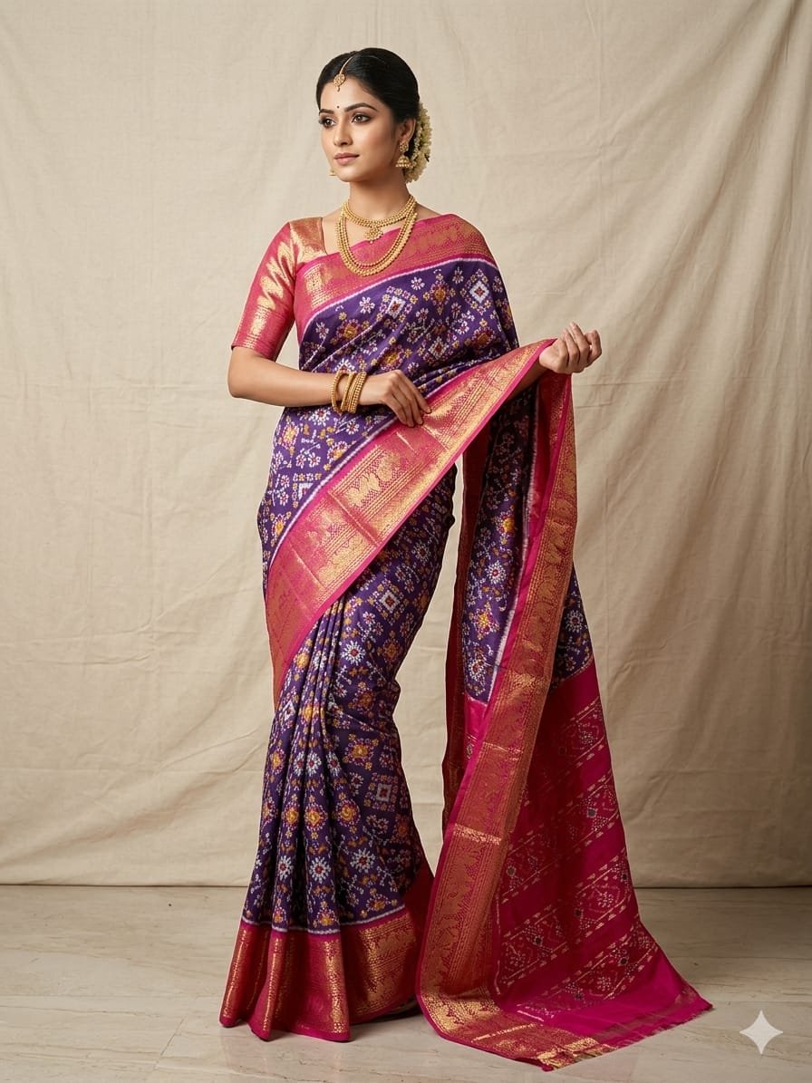 Kanchi Border Ikat - PDLSY23-KBIPIDBDC-01
