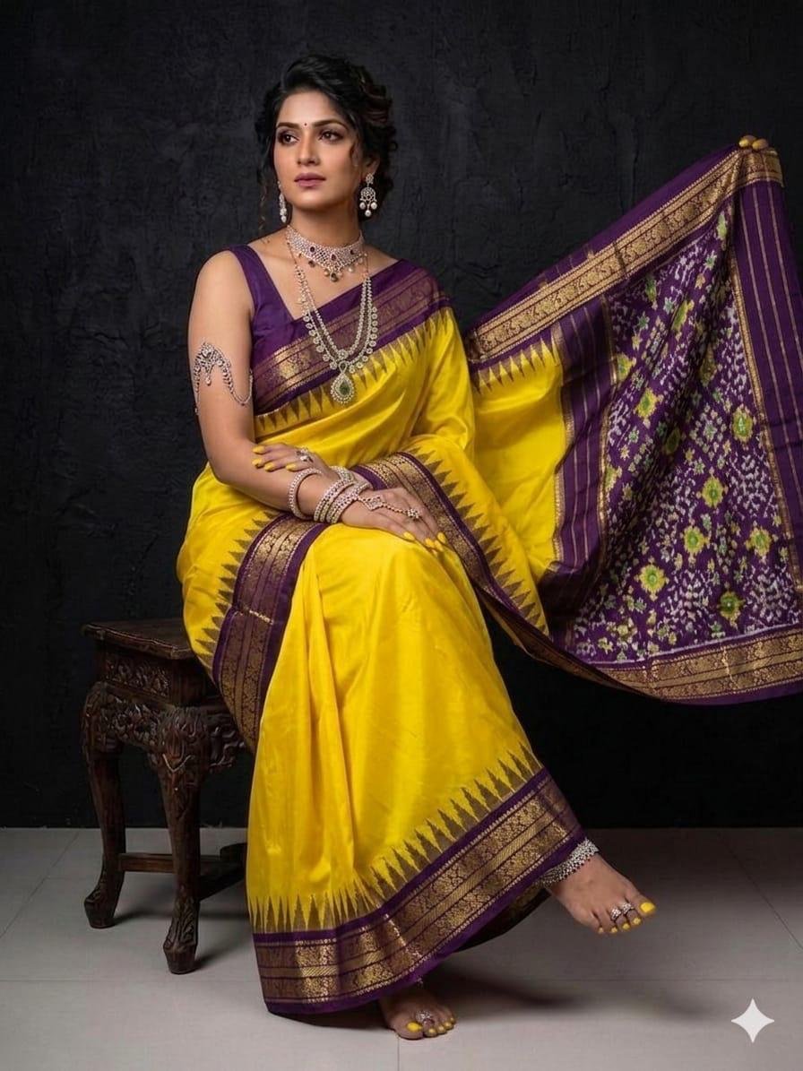 Kanchi Border Ikat - PSRGY20-KBIPDNFDC-01