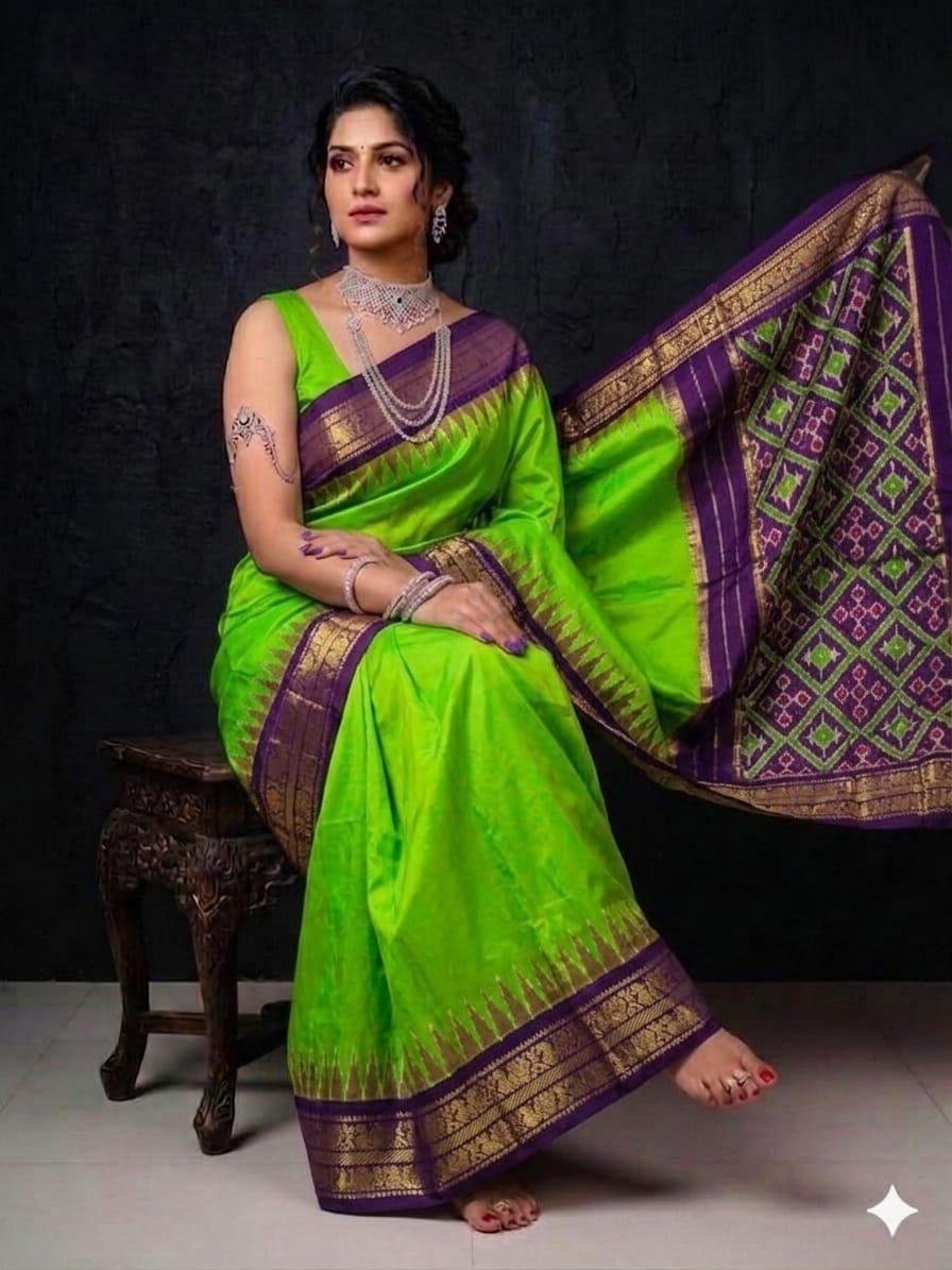 Kanchi Border Ikat - PSRGY20-KBIPDNFDC-03