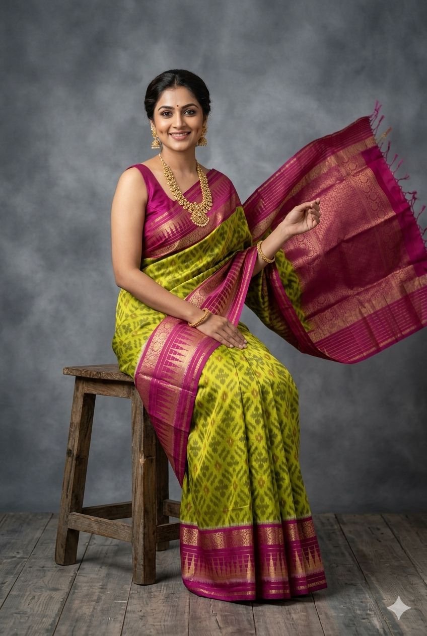 Kanchi Border Ikat - PUSNN27-KBRPCNSCD-16